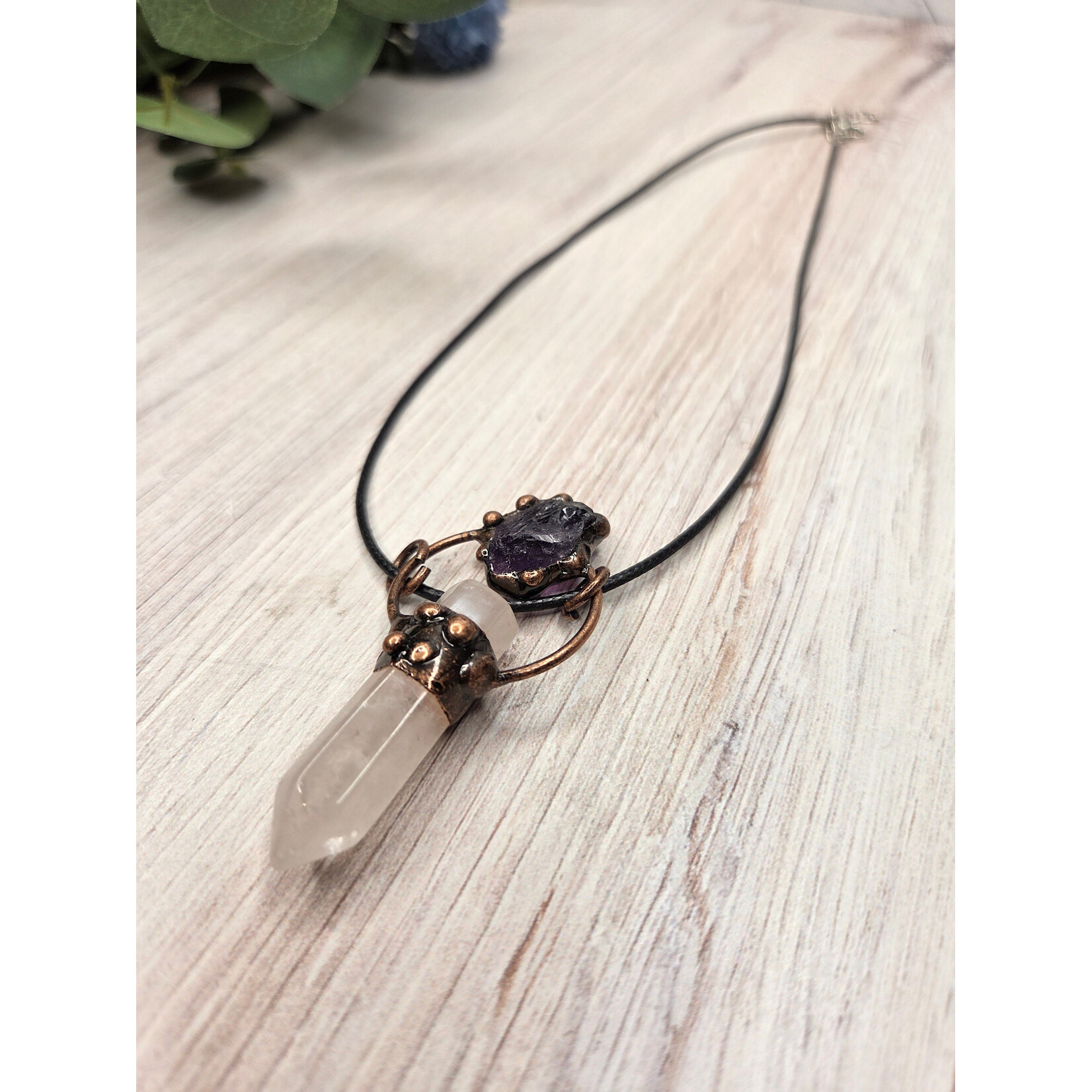 Mary Eastman Quartz Crystal & Amethyst Necklace