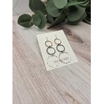 Tamacino Foxglove Earrings - Circles - Gold + Oxidized + Silver