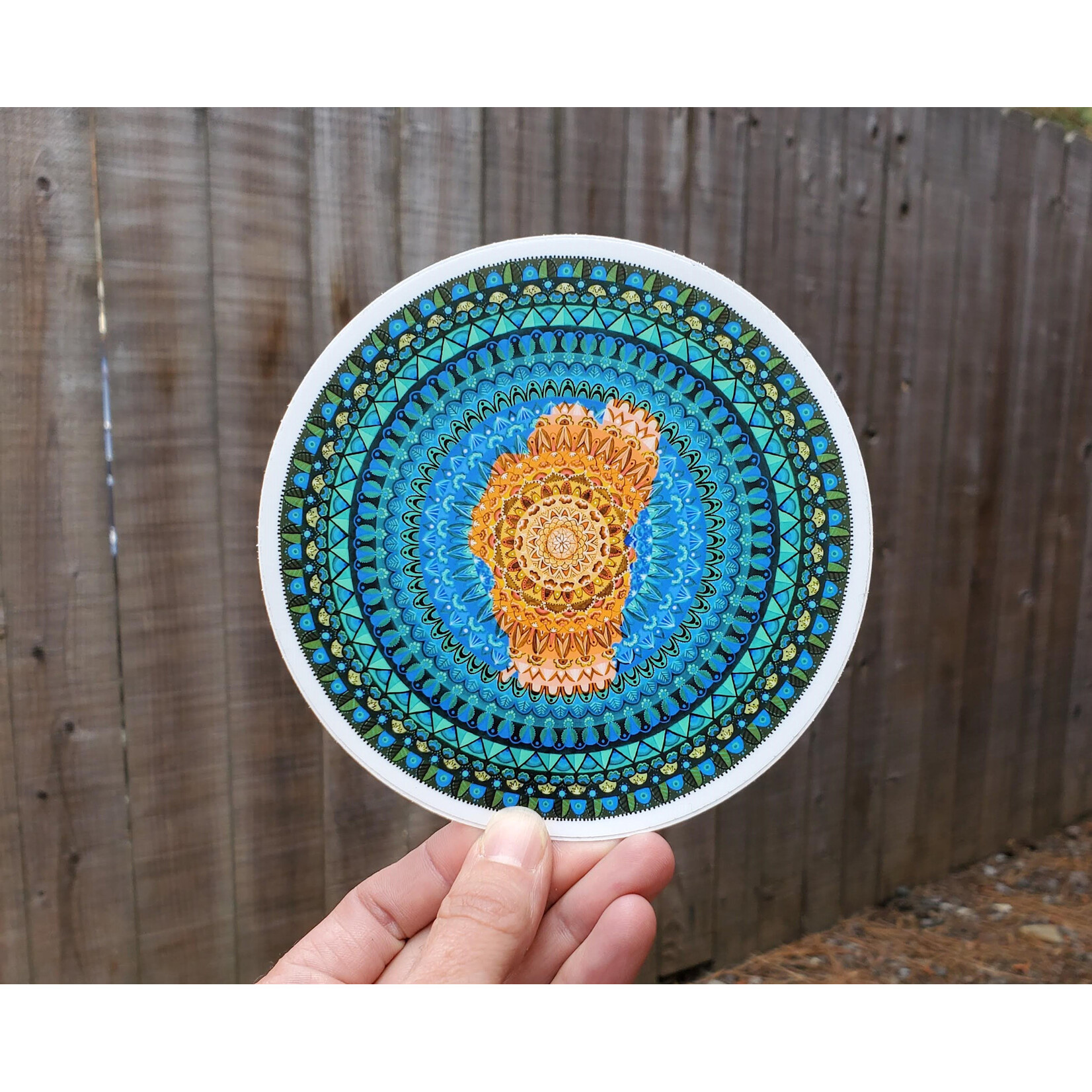 Stirling Studios Orange Lake Tahoe mandala sticker