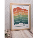 Evi Studio "Tahoe Mountains" - Rainbow Framed Print - White Oak Frame - 12x16