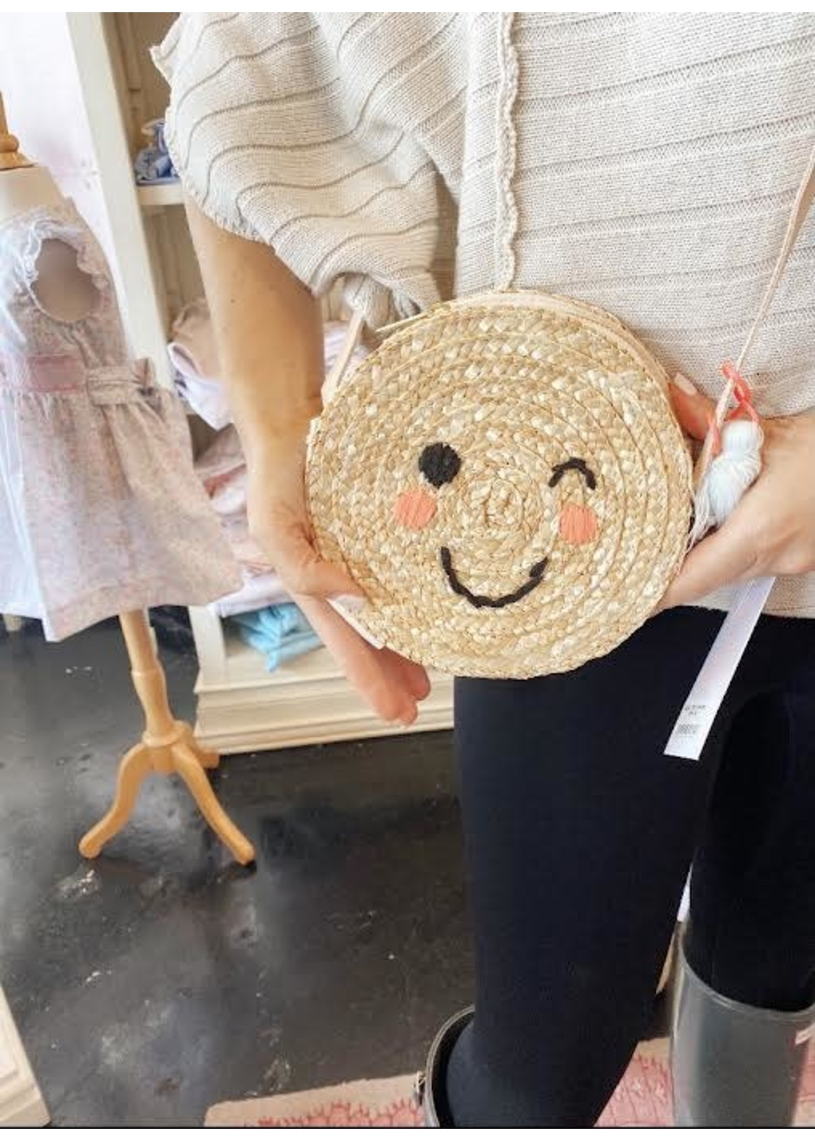 Meri Meri Emoji Cross Body Straw Bag