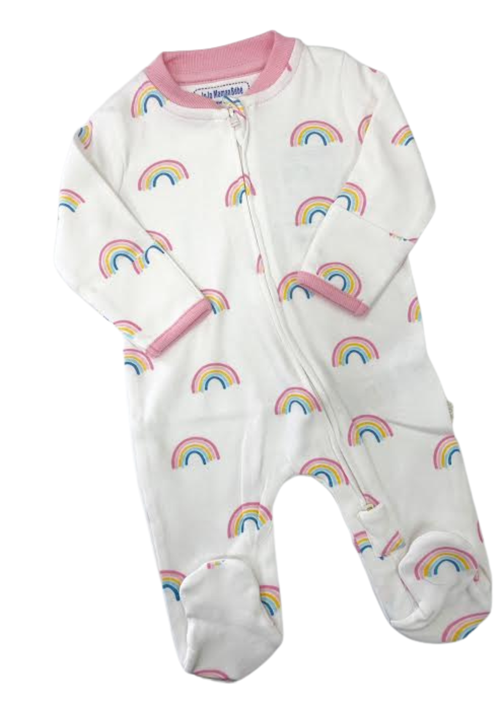 JoJo Maman BeBe JoJo Rainbow Print Zip Sleepsuit