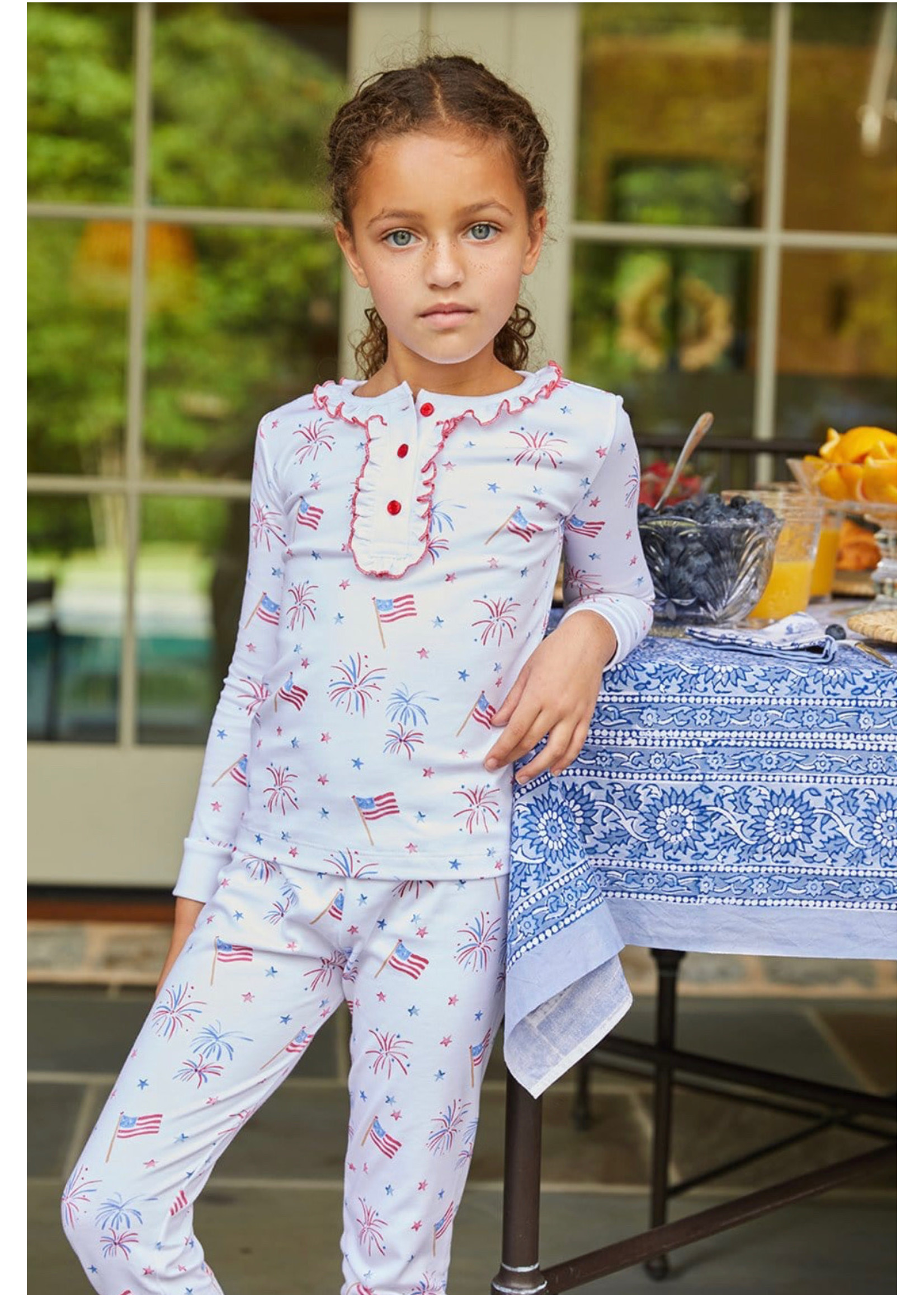 Little English Little English Girl Printed Jammies  -  Flags