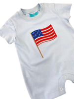 Claire and Charlie Claire & Charlie Boy Romper- Flags