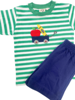 Luigi Luigi S/S T-Shirt - School Wagon Green Stripe