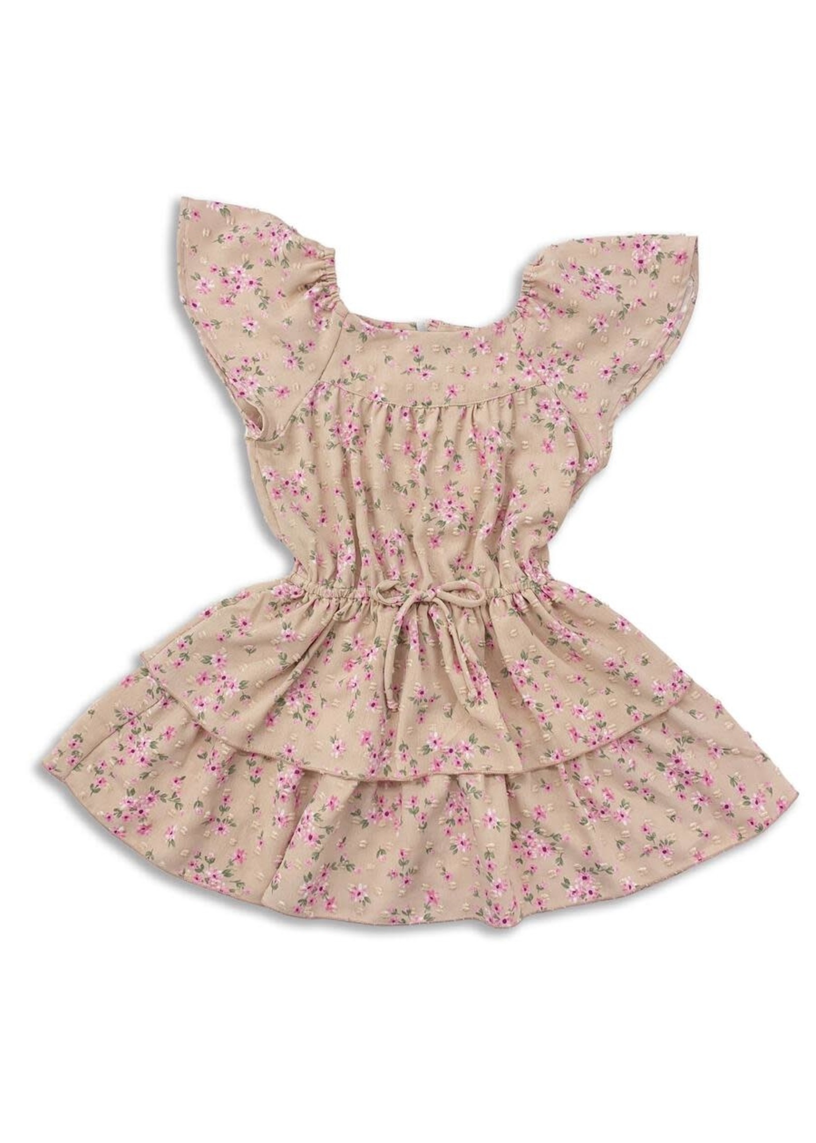 TruLuv Rose Dress W/ Butterfly Slv