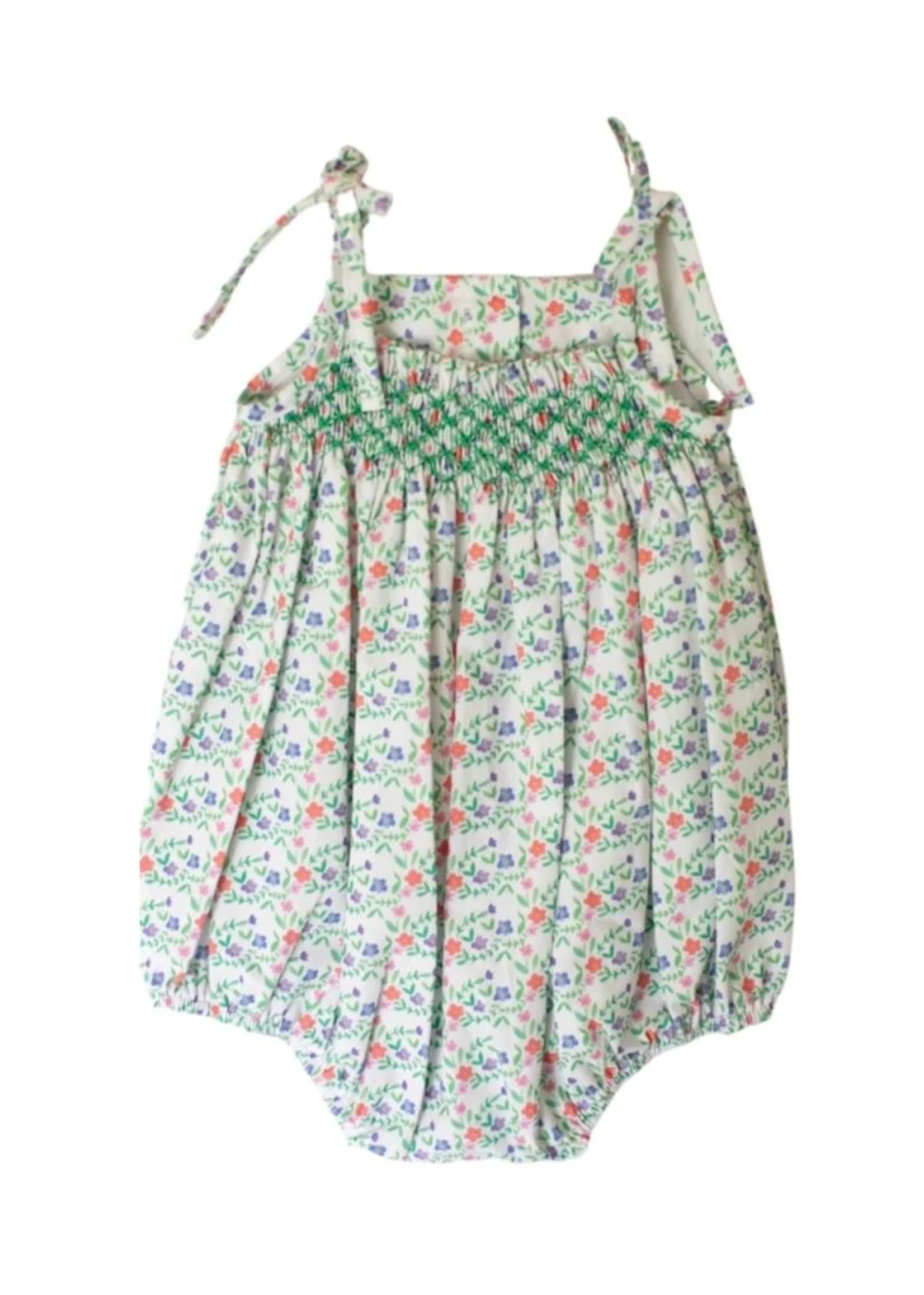Peggy Green Smock Tie Bubble Fiesta Floral