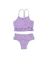 Oaks Apparel Company Hot Pink & Blue Two-Piece Swimsuit