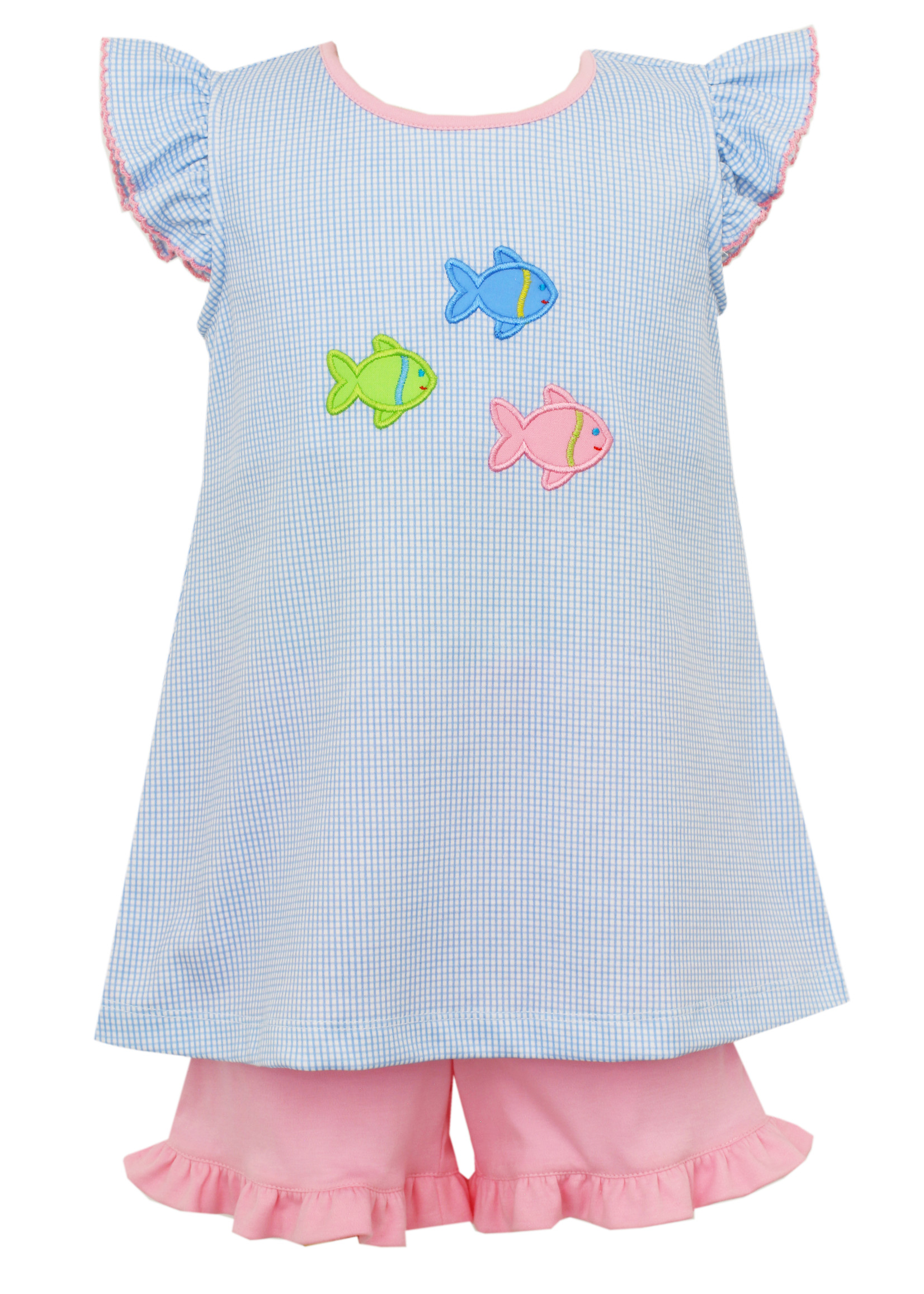 Claire and Charlie Girl Fish Short Set