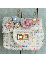 Sparkle Sisters by Couture Clips Tweed Flower Purse - Ivory