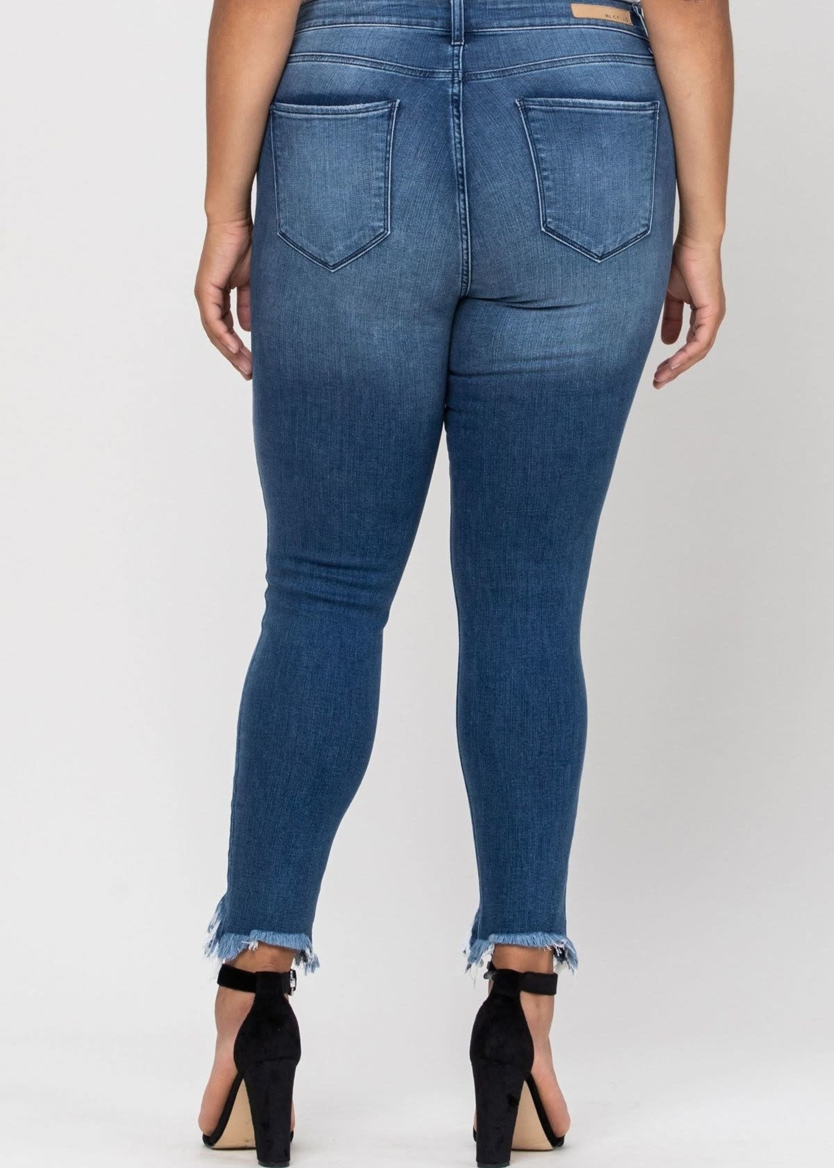 Cello Jeans, Plus Mid Rise Frayed Hem 