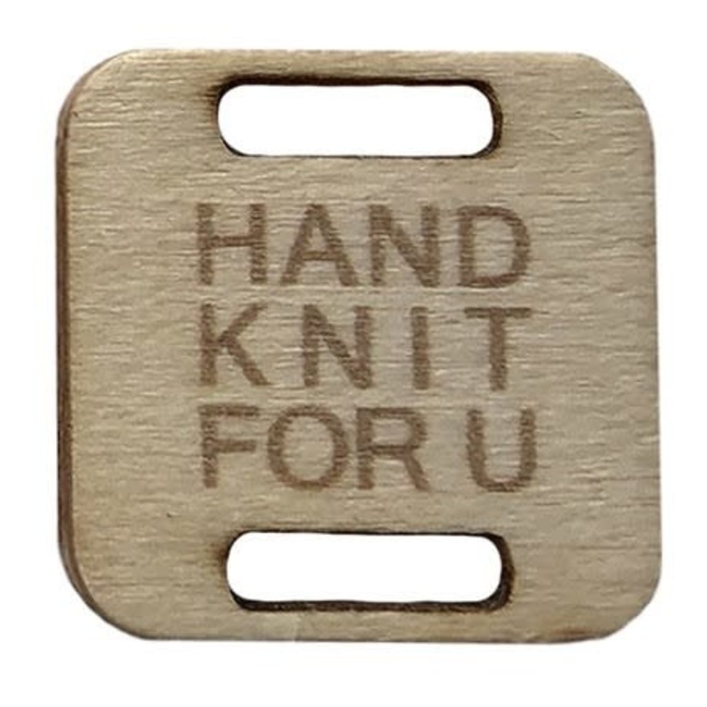 Birch Wood Garment Tag - Hand Knit for U - Square