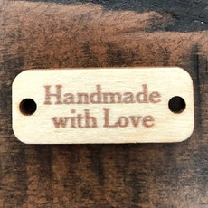 Miscellaneous Birch Wood Garment Tag - Handmade with Love - Rectangle