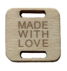 Miscellaneous Birch Wood Garment Tag - Made with Love - Square