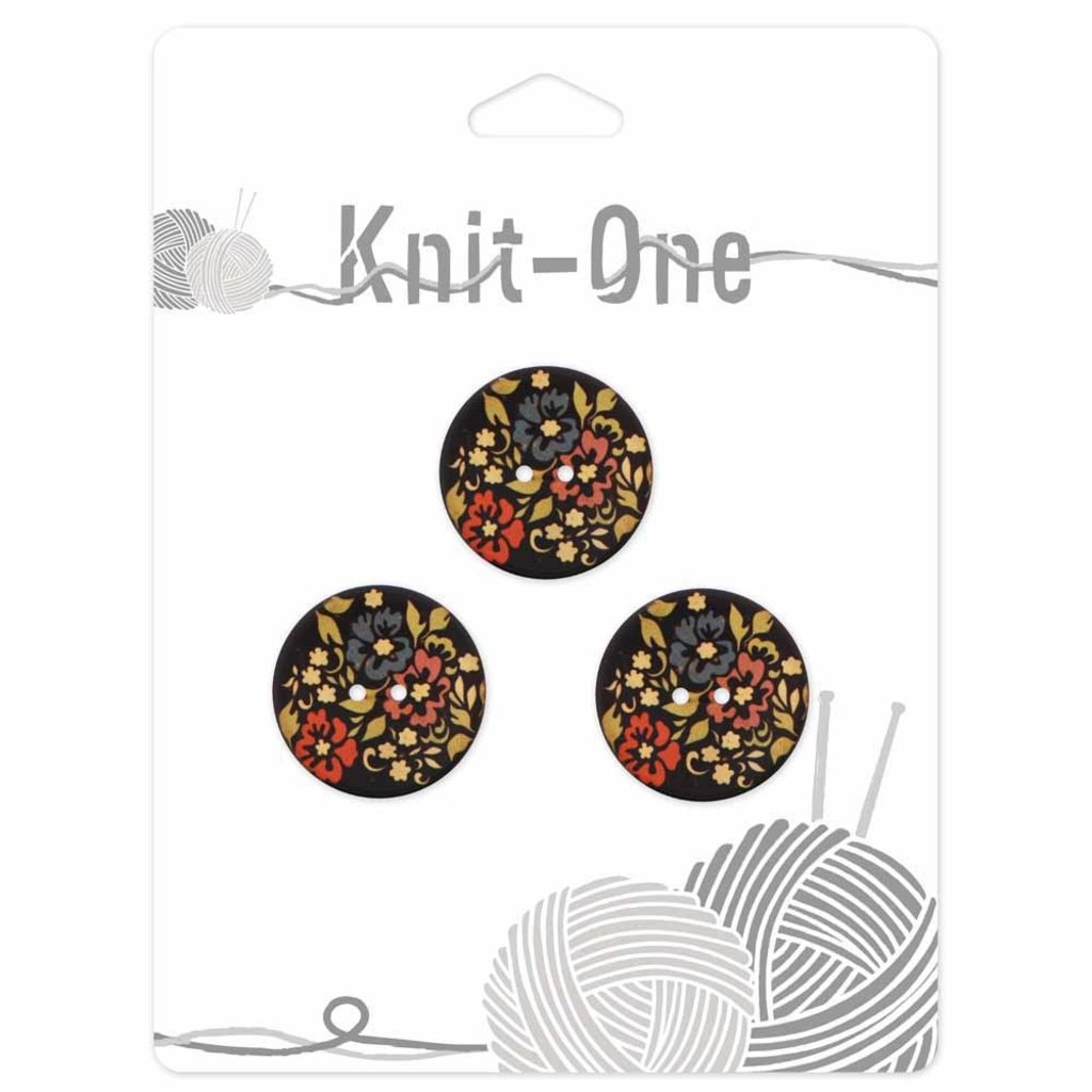 Knit-One Knit-One Button - 2 Hole Coconut Button - 23mm (7â„8â€³) - Black