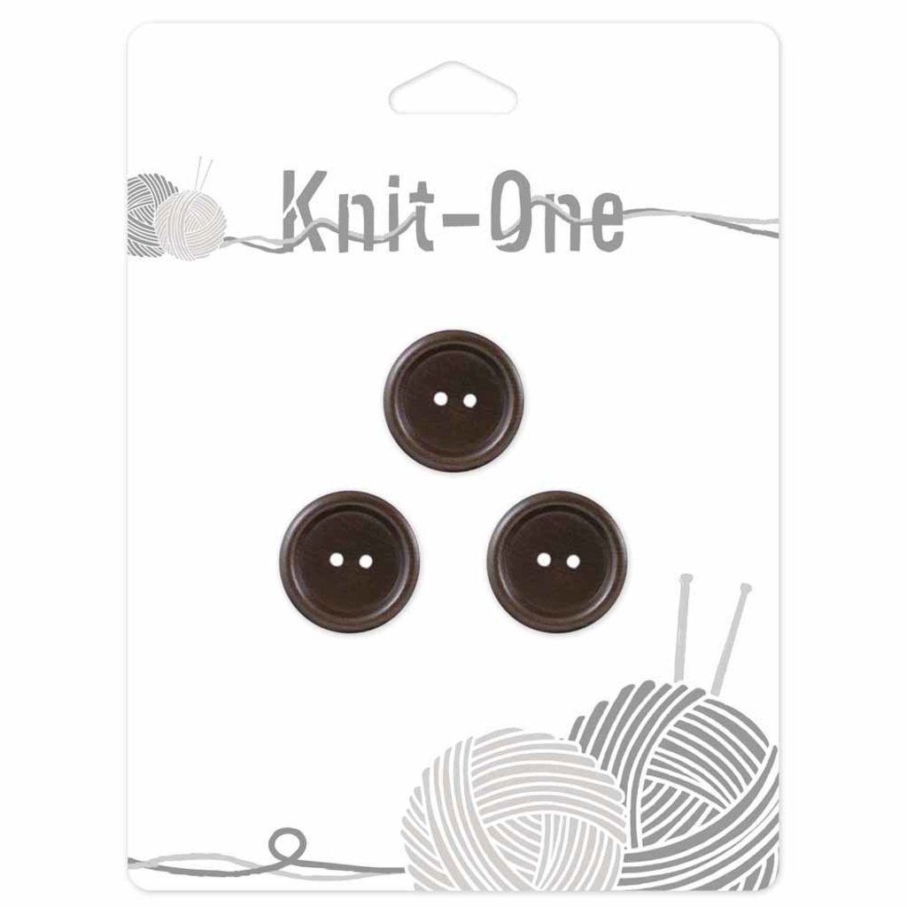 Knit-One Knit-One Button - 2 Hole Wood Button - 18mm (3â„4â€³) - Brown