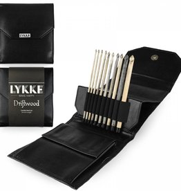 Lykke Needles Lykke Crochet Hook Set - 6" Driftwood - Black Faux Leather Case