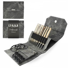 Lykke Needles Lykke Crochet Hook Set - 6" Driftwood - Grey Denim Case
