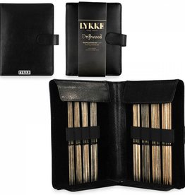 Lykke Needles Lykke Double Pointed Set - 6" Driftwood Small - Black Faux Leather Case