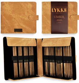 Lykke Needles Lykke Double Pointed Needle Set - 6" Umber Driftwood Large - Umber Case