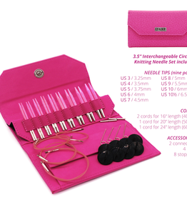 Lykke Needles Lykke Interchangeable Set - 3.5" Birchwood - Fuchsia Denim Case