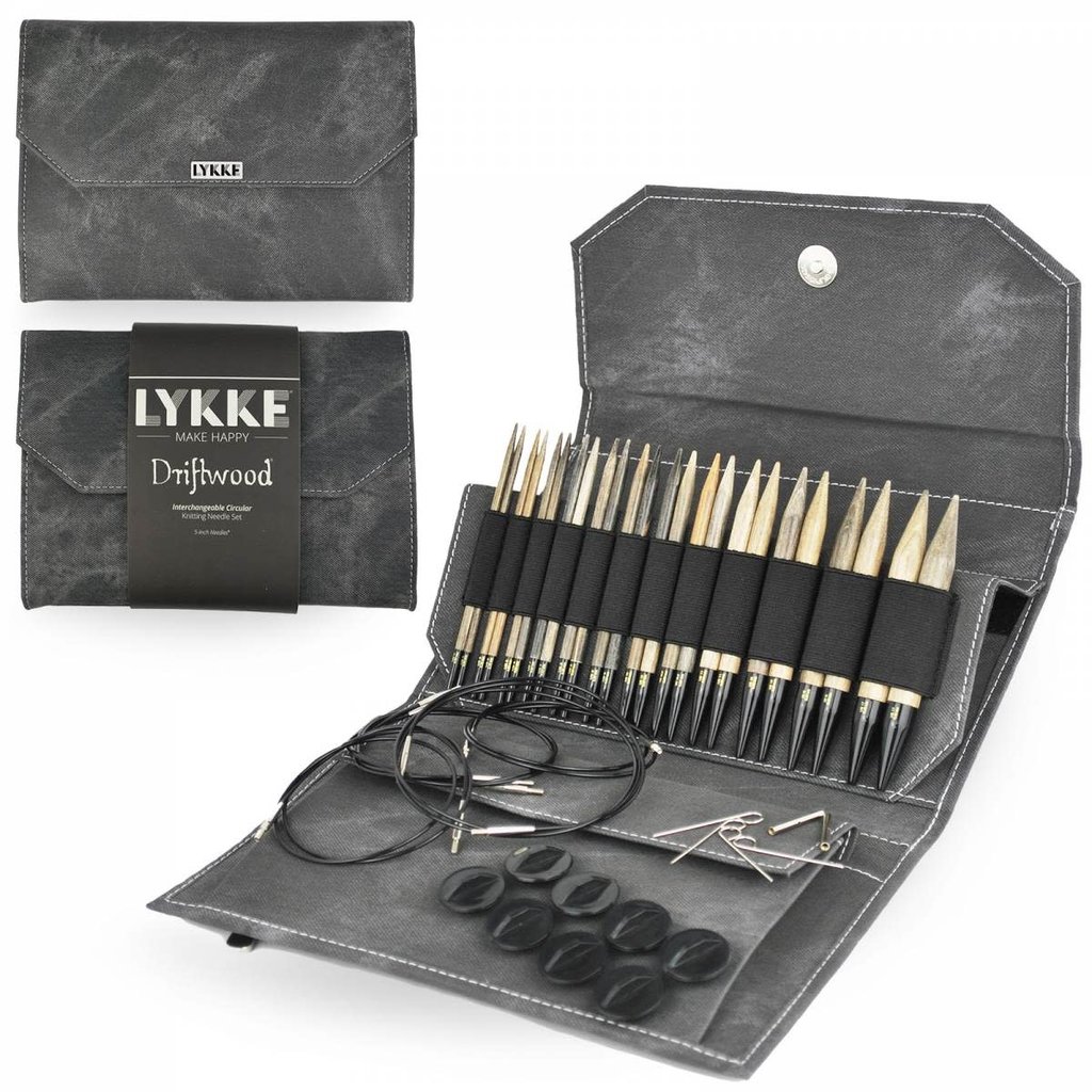 Lykke Needles Lykke Interchangeable Set - 5" Driftwood - Grey Denim Case