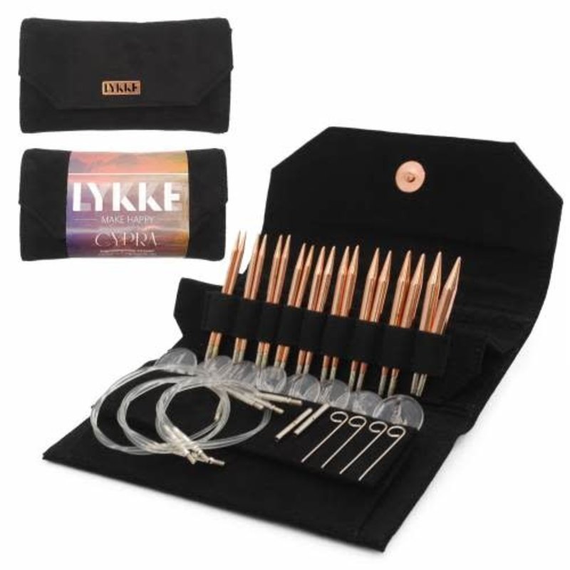 Lykke Needles Lykke Interchangeable Set - 3.5" Cypra - Black Vegan Suede Case