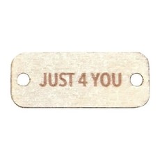 Miscellaneous Birch Wood Garment Tag - Just 4 You (Brown Text) Rectangle