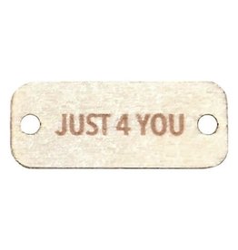 Miscellaneous Birch Wood Garment Tag - Just 4 You (Brown Text) Rectangle
