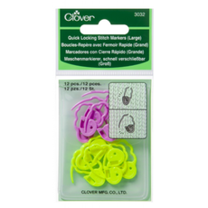 Clover Clover Quick Locking Stitch Markers - Large, 12 count