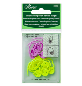 Clover Clover Quick Locking Stitch Markers - Large, 12 count