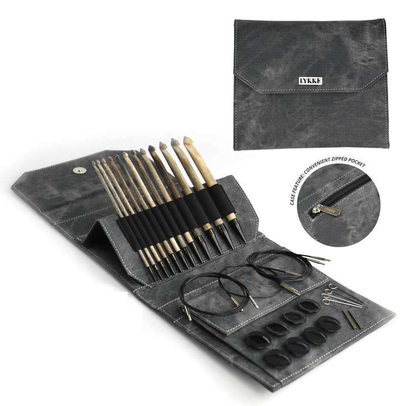 Lykke Needles Lykke Interchangeable Set - Tunisian Crochet, Grey Denim