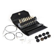 Lykke Needles Lykke Interchangeable Set - 3.5" Driftwood - Black Faux Leather Case