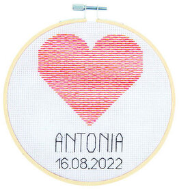 Rico Yarns Rico Happy Baby Cross Stitch - Large Kit - Heart