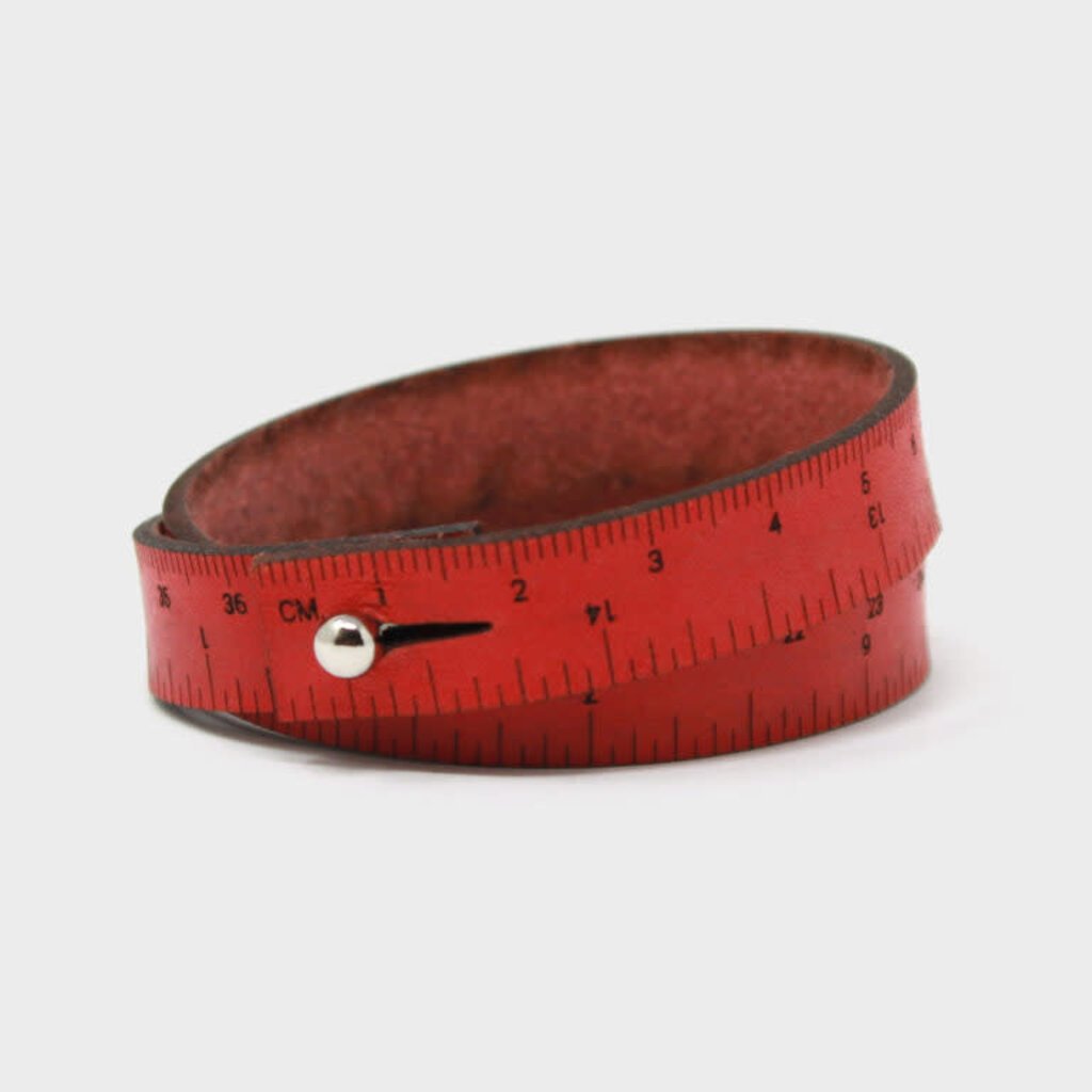 Wrist Ruler Leather Wrist Ruler 15" Red