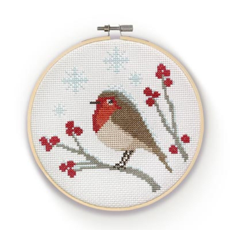 Crafty Kit Co. Cross Stitch Kit - Snowy Robin