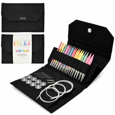 Lykke Needles Lykke Interchangeable Set - 5" Colour - Black Vegan Suede Case