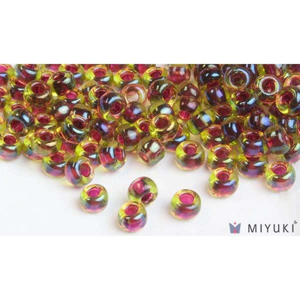 Miyuki Beads Miyuki Bead 6/0 - 336 Cranberrylined Peridot AB