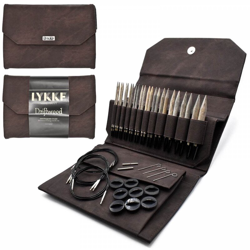 Lykke Needles Lykke Interchangeable Set - 5" Driftwood - Cacao Denim Case