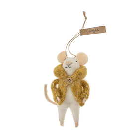Indaba Felted Mouse Ornament - Comfy Cole
