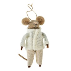 Indaba Felted Mouse Ornament - Hibernal Harrison