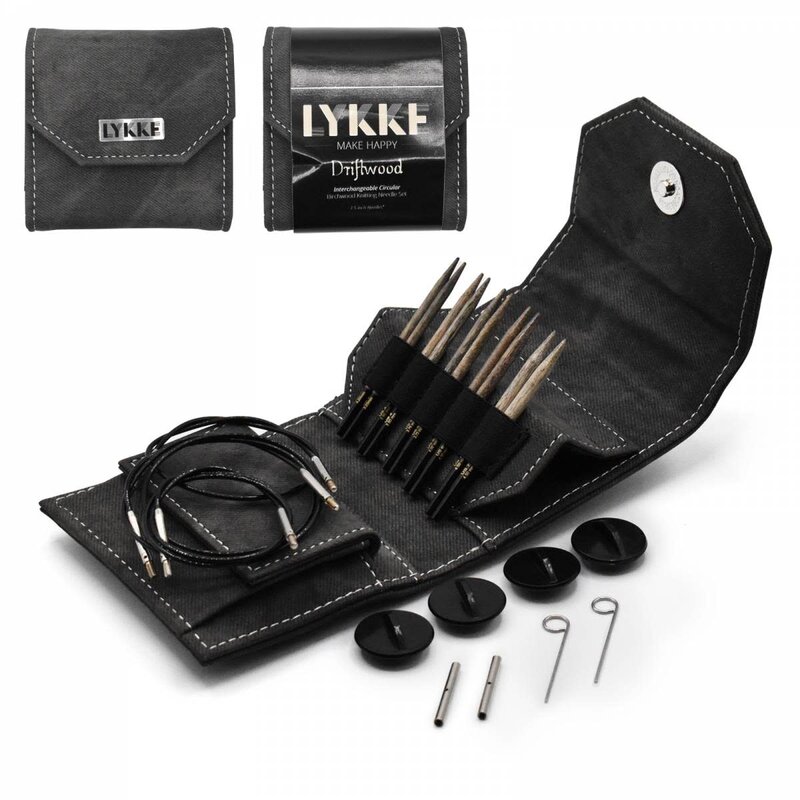 Lykke Needles Lykke 3.5" Interchangeable Starter Set - Driftwood Grey