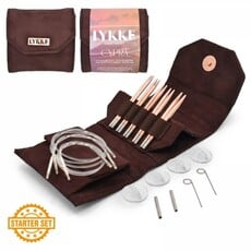 Lykke Needles Lykke Interchangeable Set - 3.5" Cypra Starter Set, Brown Vegan Suede