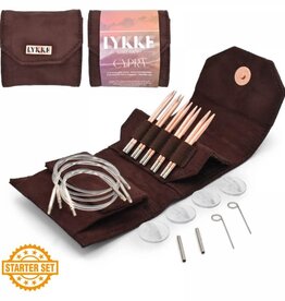 Lykke Needles Lykke Interchangeable Set - 3.5" Cypra Starter Set, Brown Vegan Suede