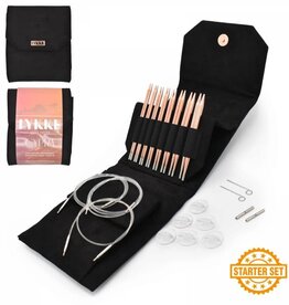 Lykke Needles Lykke Interchangeable Set - 5" Cypra Starter Set, Black Vegan Suede