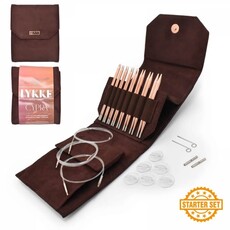 Lykke Needles Lykke Interchangeable Set -  5" Cypra Starter Set, Brown Vegan Suede