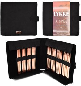 Lykke Needles Lykke Double Pointed Needle Set - 6" Cypra, Large, Black Vegan Suede