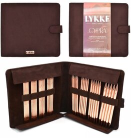 Lykke Needles Lykke Cypra 6" Double Point Needle Set - Large, Brown Vegan Suede