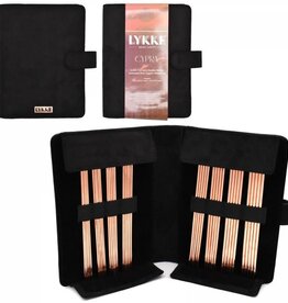 Lykke Needles Lykke Cypra 6" Double Point Needle Set - Small, Black Vegan Suede