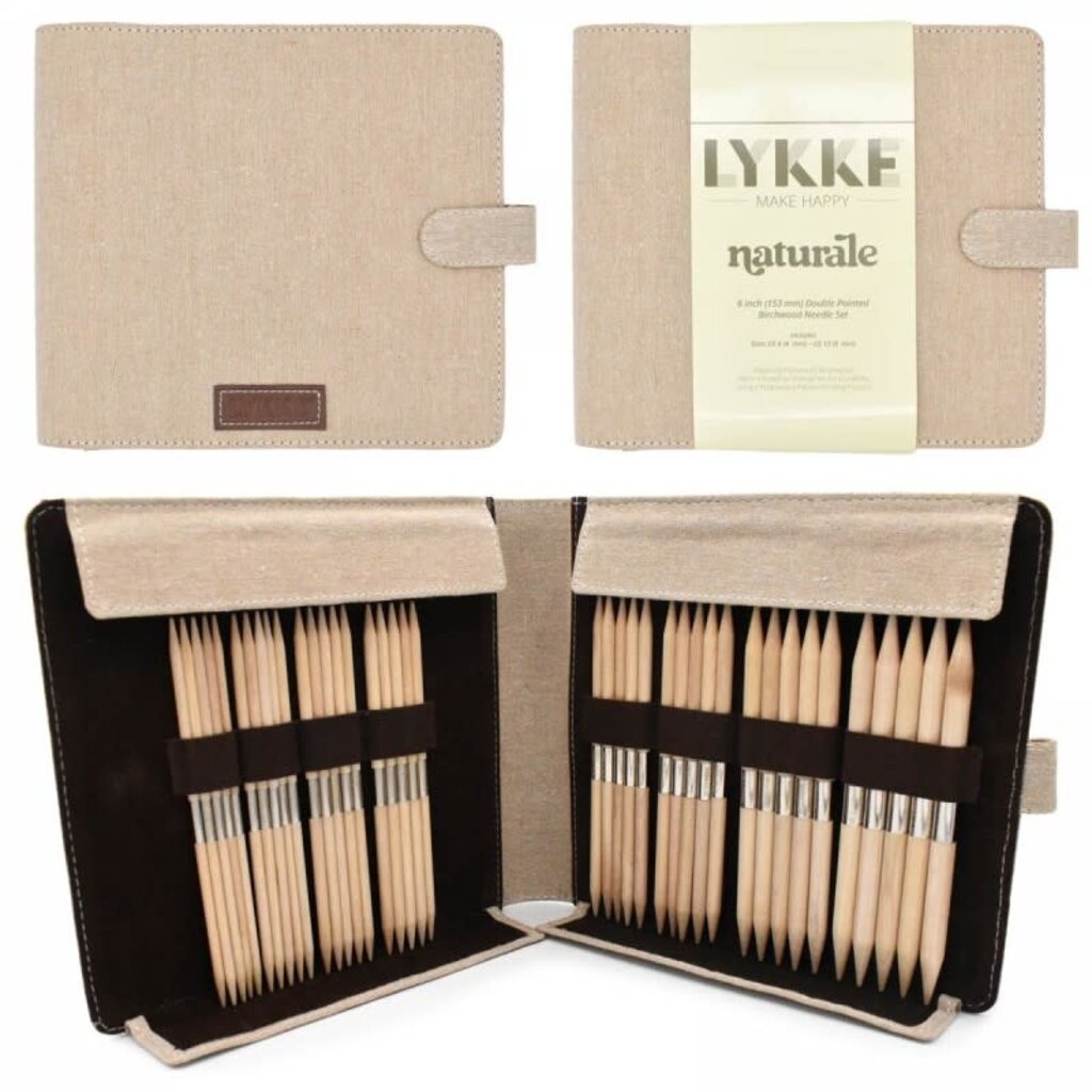 Lykke Needles Lykke Double Pointed Needle Set - 6" Driftwood Large - Naturale